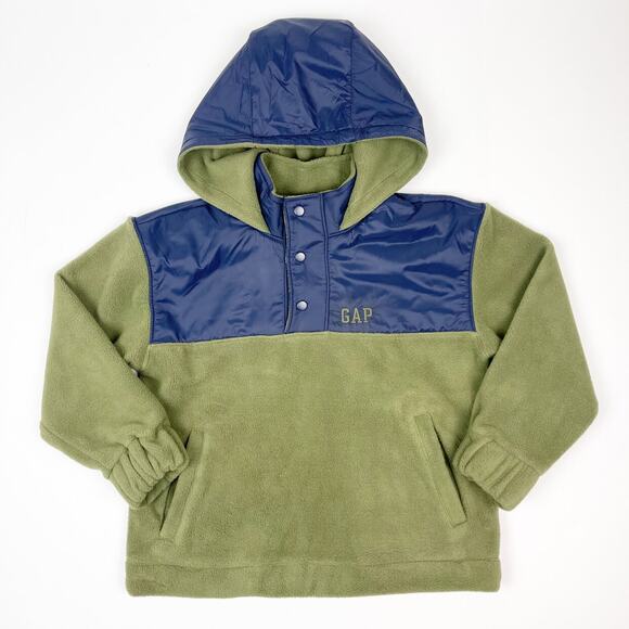 GAP Other - GapKids Olive Green Navy Blue Fleece Pullover Jacket Small 6-7